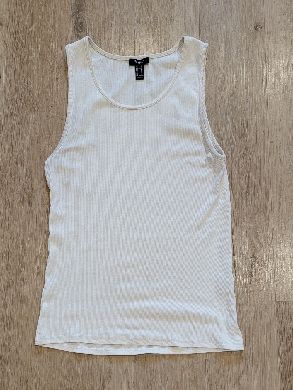 Mens F21 white ribbed tank